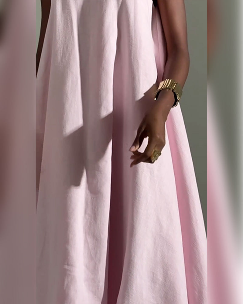 Jurk Halterhals Mouwloos Tulpenrok