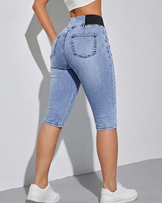 Jeans Elastische Taille Cropped