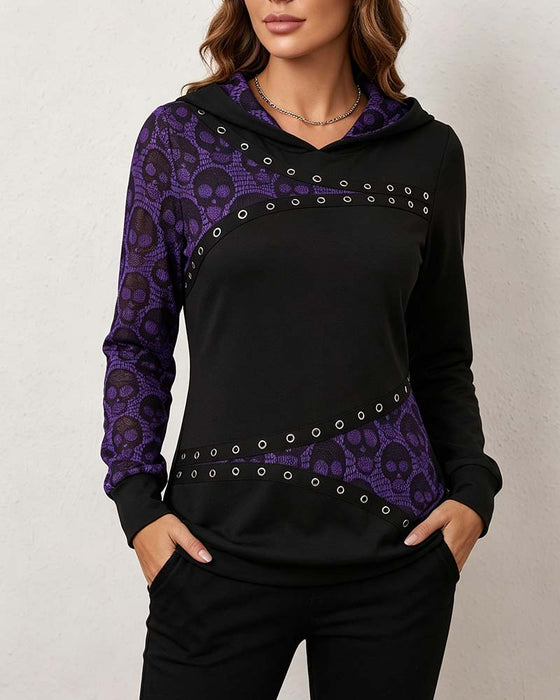 Hoodie Casual Kleurblok
