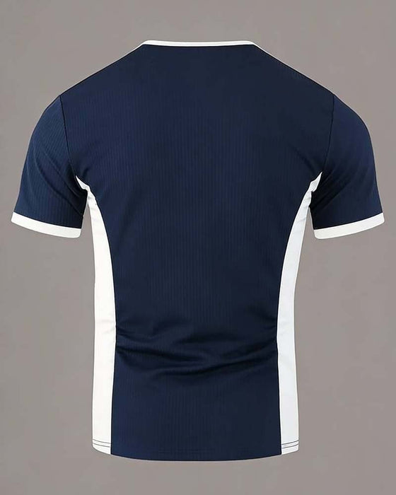 T-Shirt Heren Kleurblok Wafel