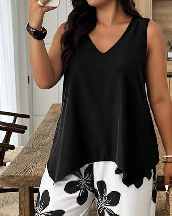 Set Elegant Print Mouwloos