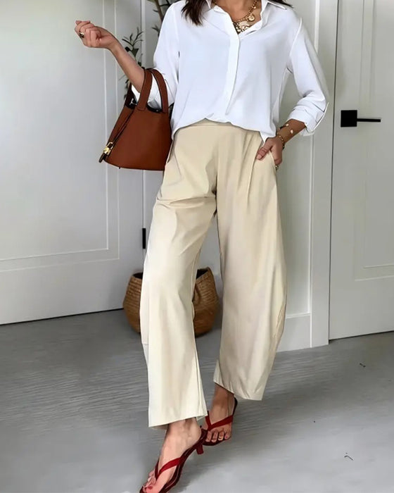 Broek Effen Kleur Hangende Zak Gehakte