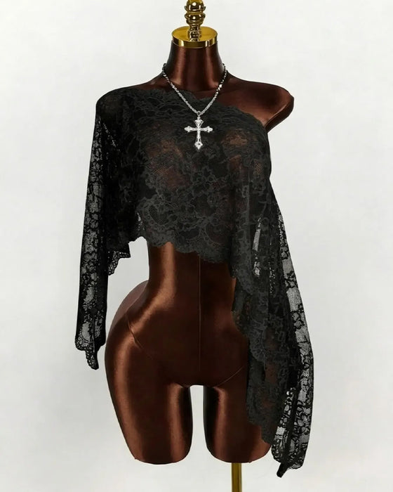 Cover-Ups Sheer Kant Lange Mouw