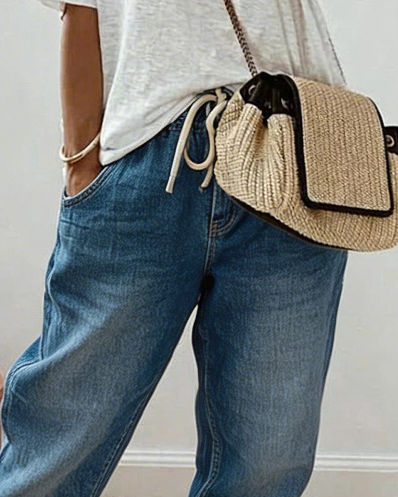 Jeans Casual Retro Distressed