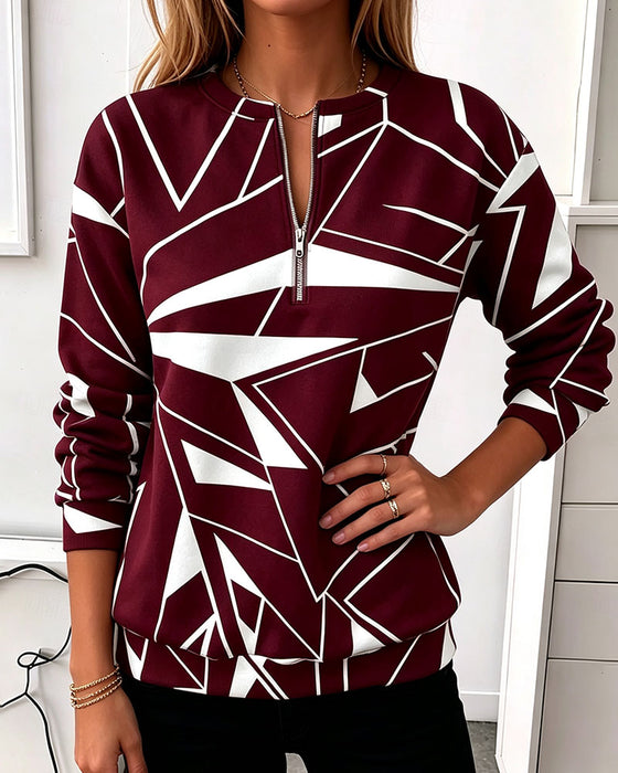 Sweatshirt Casual Rits Lange Mouw