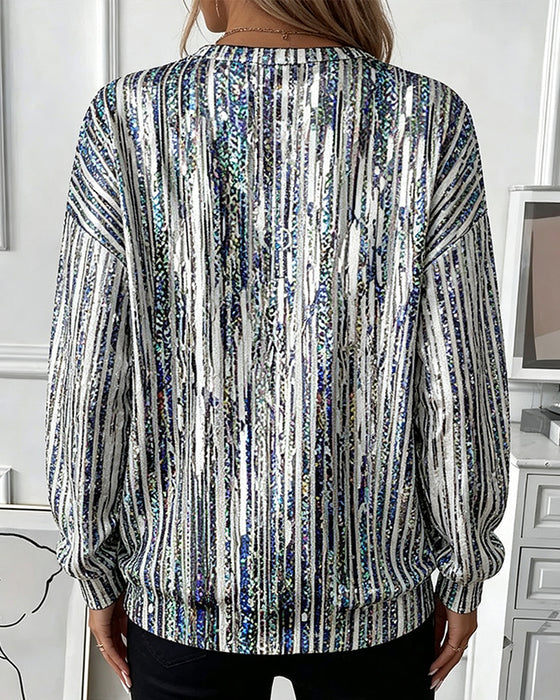 Sweatshirt Abstract Verticale Streep Rits