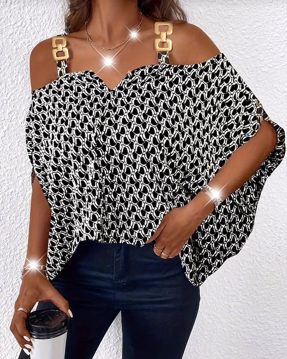 Blouse Stijlvolle Ketting Off-Shoulder