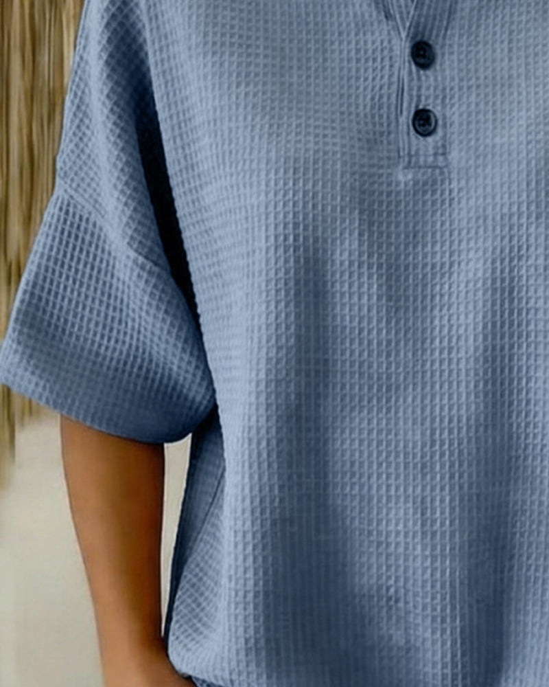 Top Wafel Loose Casual