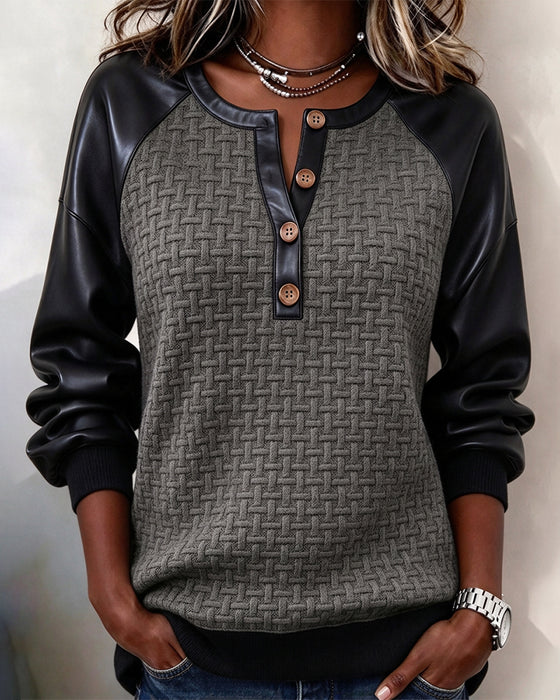 Top Patchwork Raglanmouw