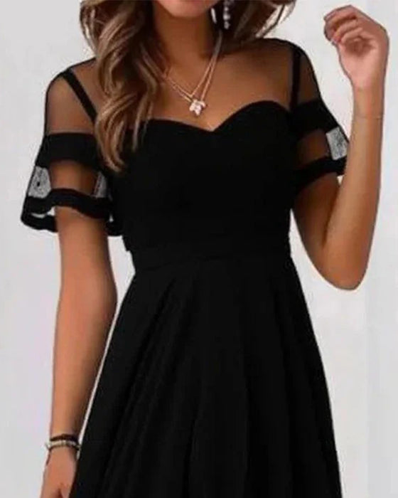 Jurk Mesh Patchwork Onregelmatig