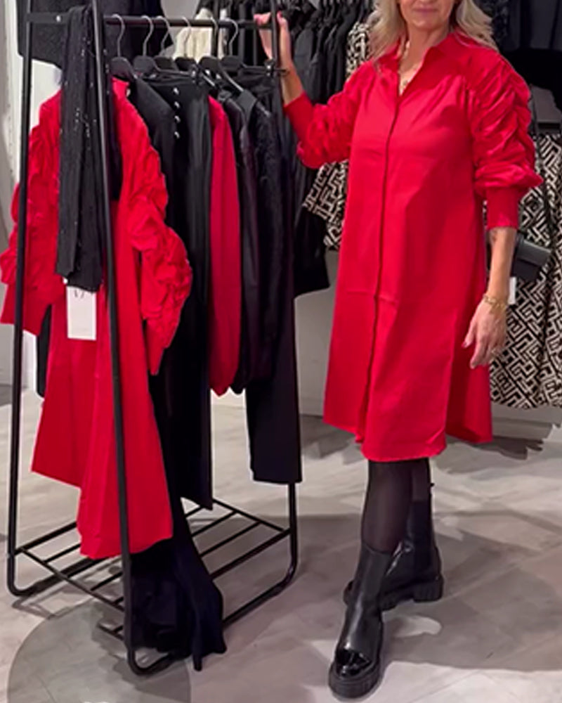 Jurk Kraag Mode Shirt