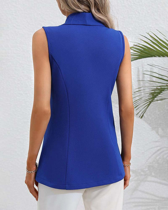 Enkelknopen Mouwloze Cardigan Jas