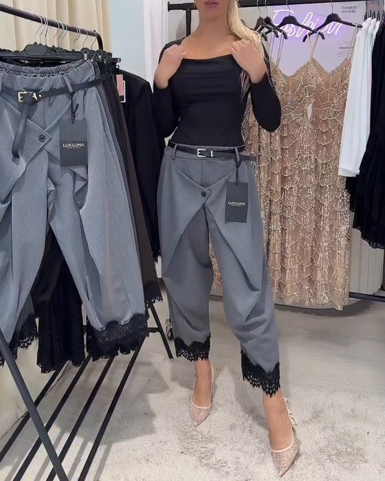 Broek Modieus Kant Stiksel Harem