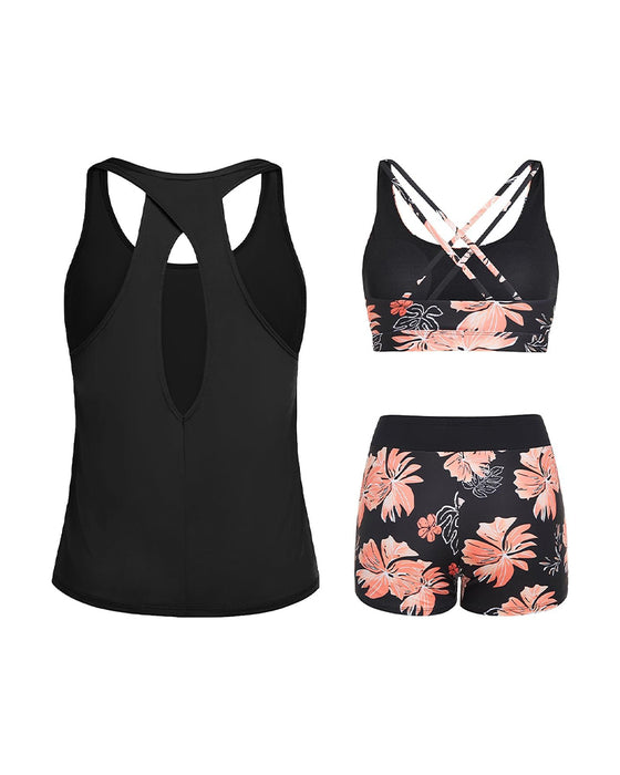 Tankini Bloemen Afdruk Driedelig