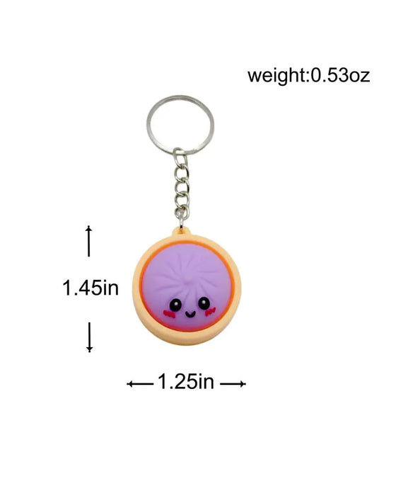 Schattig Dumpling Drukbaar Gloed Squishies Fidget Sleutelhanger