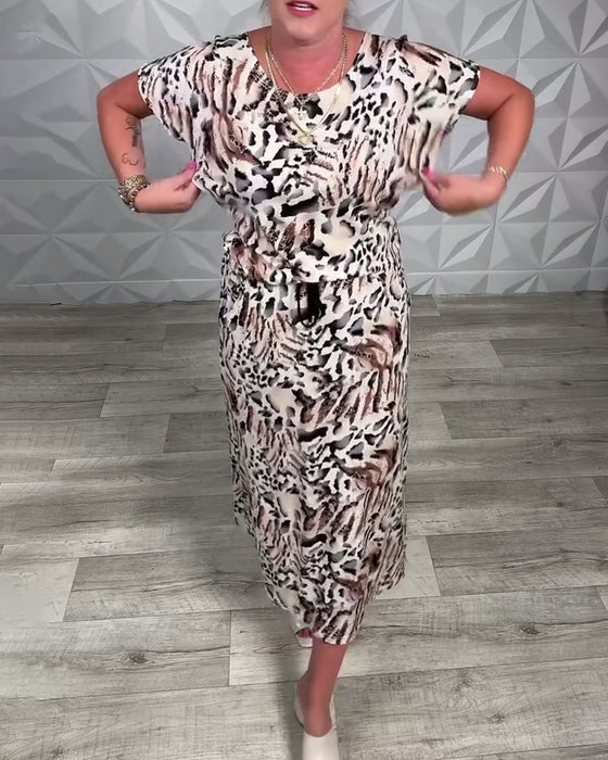 Jurk Ronde Hals Zebraprint