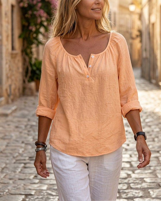 Blouse Effen Halfknoop