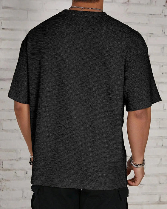 T-Shirt Heren Effen Kleur Ademend Korte Mouw