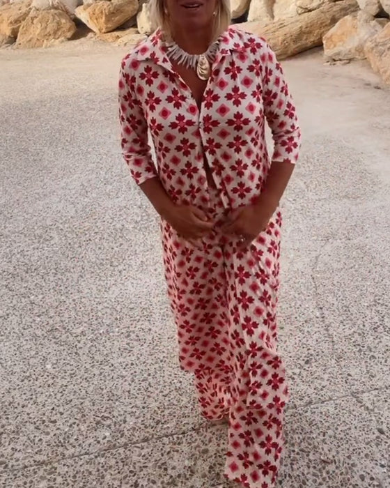 Modieuze bedrukte tweedelige set