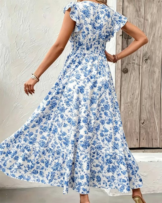 Jurk Bloemen Taille Strik