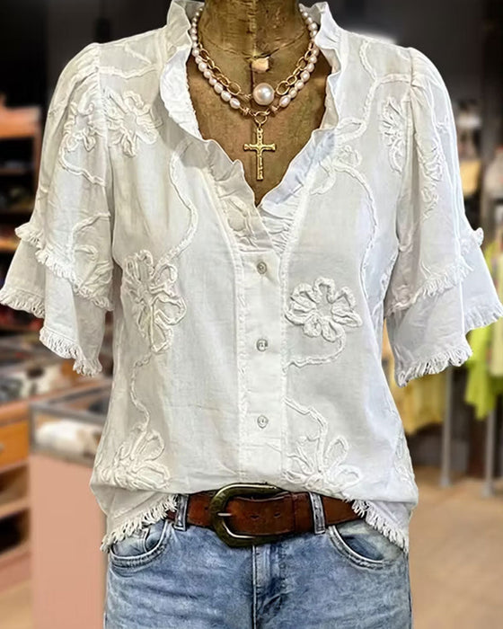 Blouse Franjezoom Pofmouw