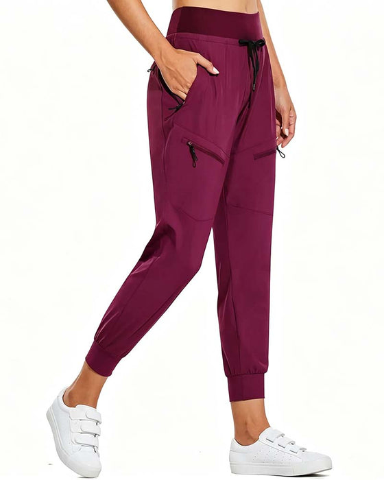 Broek Met Elastische Taille Trekkoord Zakken Tapered