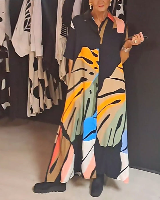 Casual jurk met reversprint