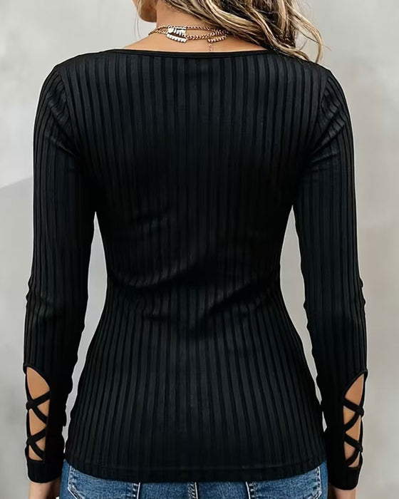 Top V-Hals Kruis Strik