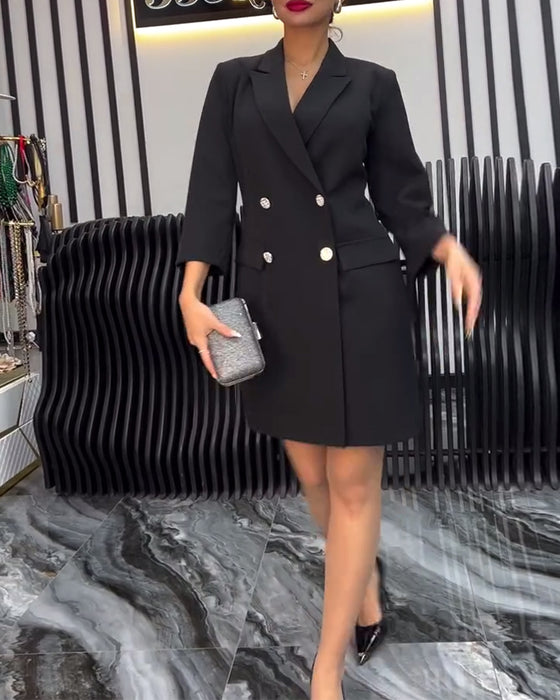 Kraag Strikjurk Dubbelgeknoopte Pak