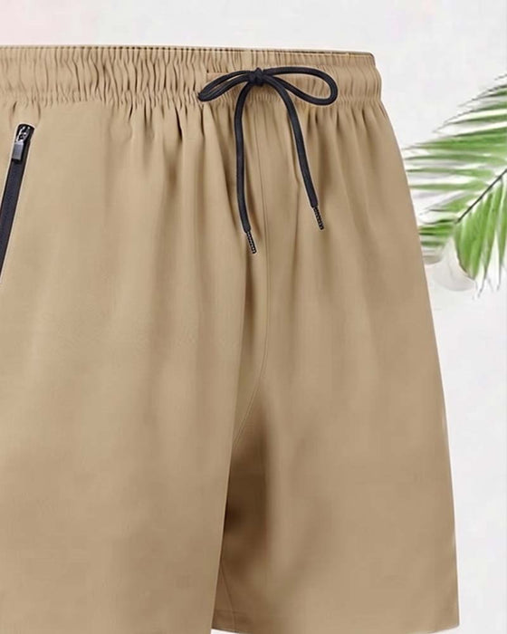 Shorts Trekkoord Rits Elastische Taille
