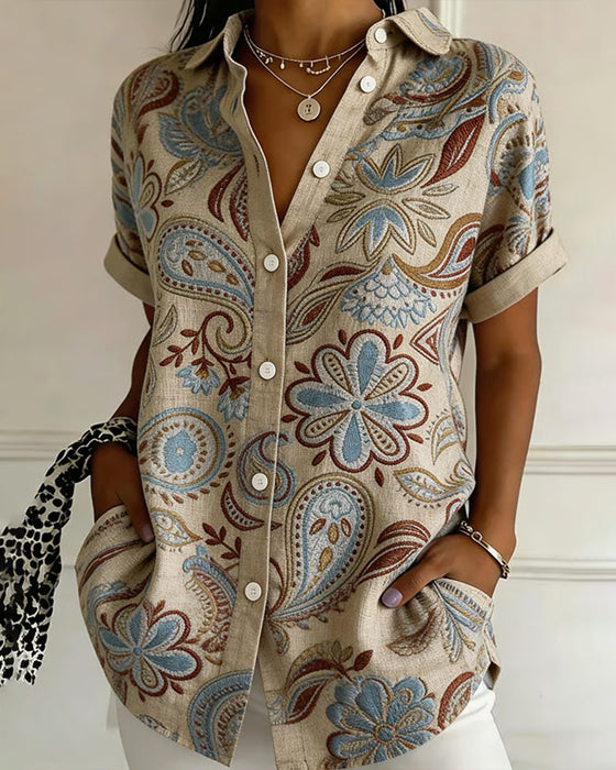 Overhemd Paisley Patroon Revers
