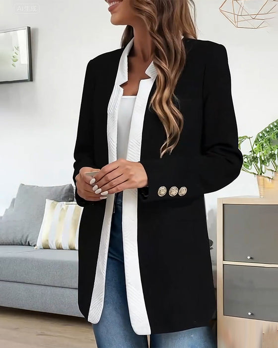 Jas Modieus Contrasterende Kleur