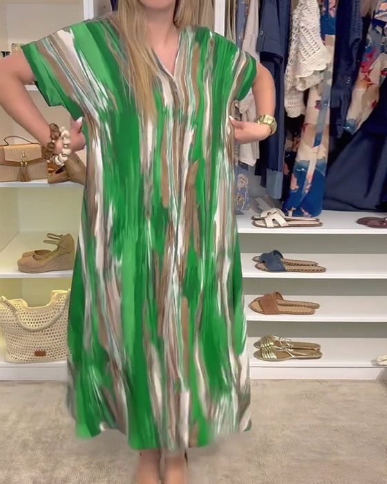 Casual jurk met losse V-hals