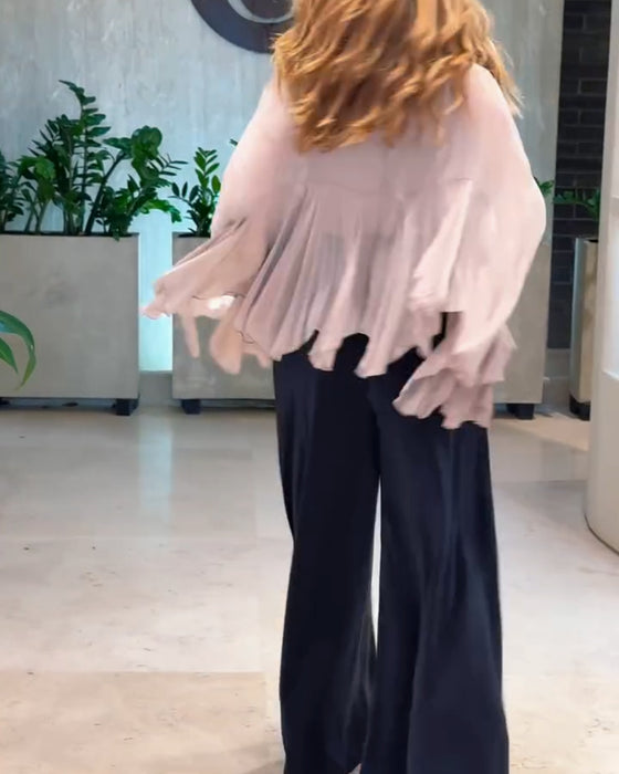 Blouse Met Stijlvol Effen Ontwerp