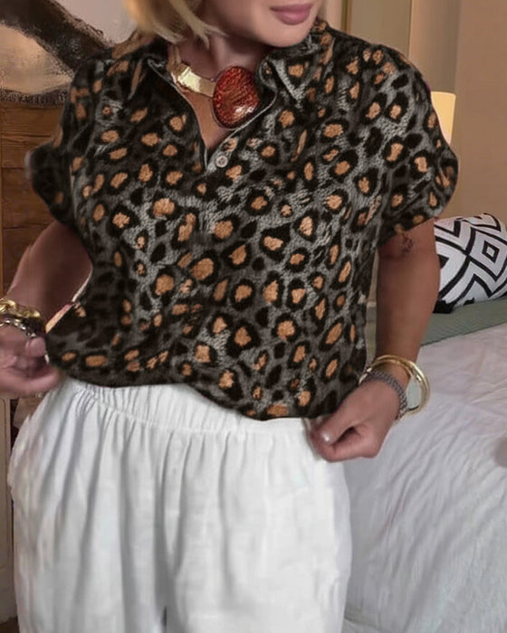 Blouse casual luipaardprint