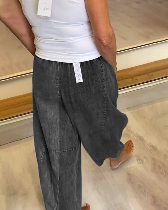 Casual Jeans Met Elastische Taille