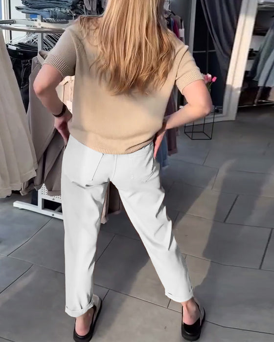 Broek Effen Casual Recht