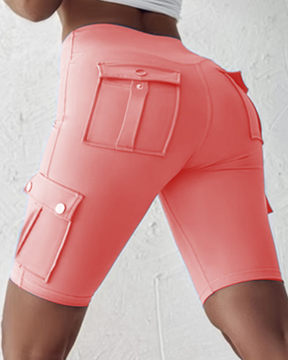 Shorts met hoge taille en zakken