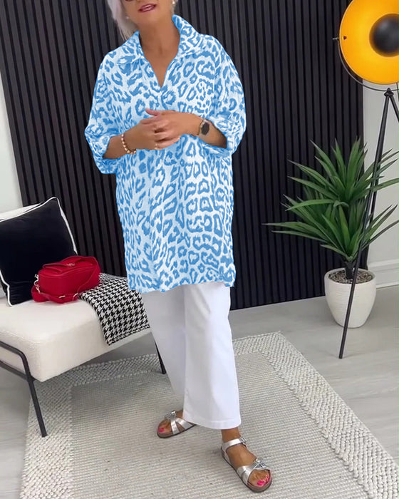 Blouse Revers Luizenprint