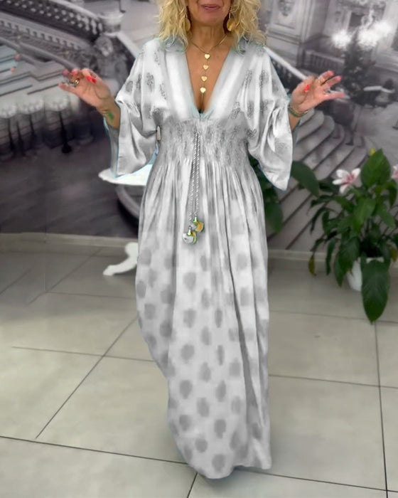 Jurk Losse Vakantieprint Taille Maxi