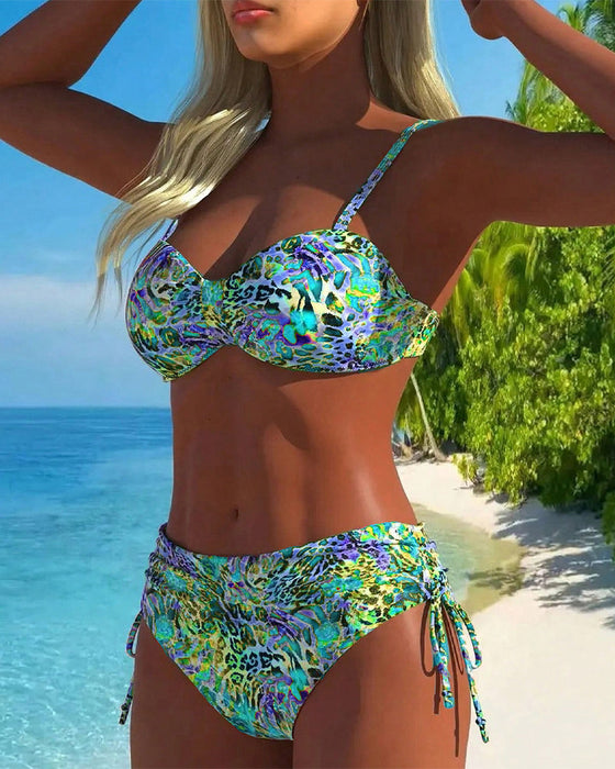 Opvallende Tweedelige Badpak met Luipaardprint