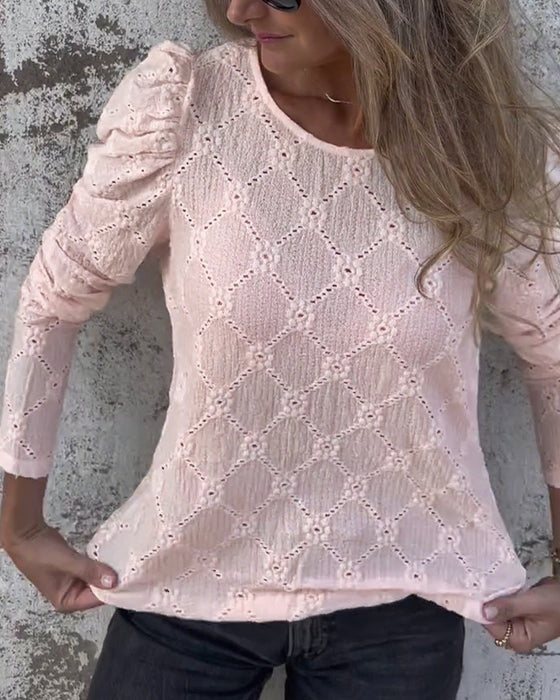 Blouse Met Puffmouwen En Cut-Out Details