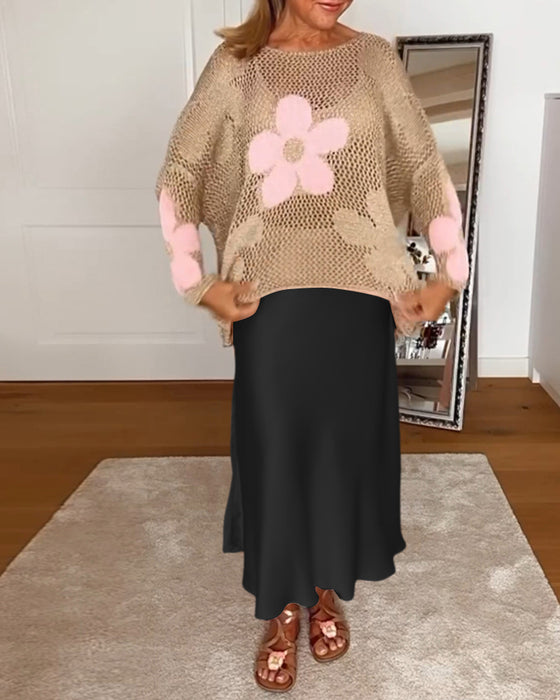 Elegante effenkleurige geplooide rok