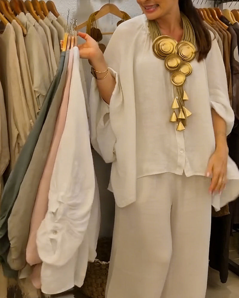 Blouse Pof Mouw Linnen Losse Pasvorm