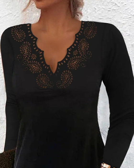 Verkleinende Langmouwige Gehaakte Jurk