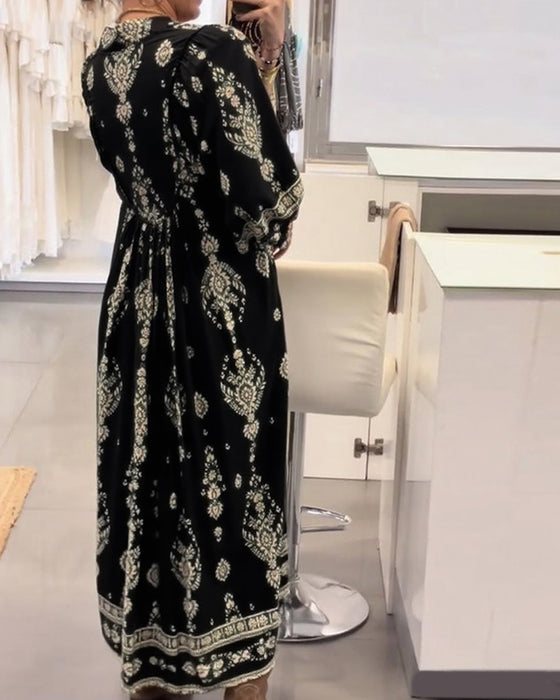 Casual jurk met print en losse zakken