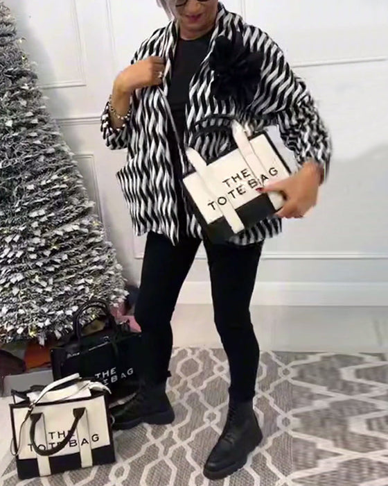 Modieuze draagtas met twee kleuren stiksel