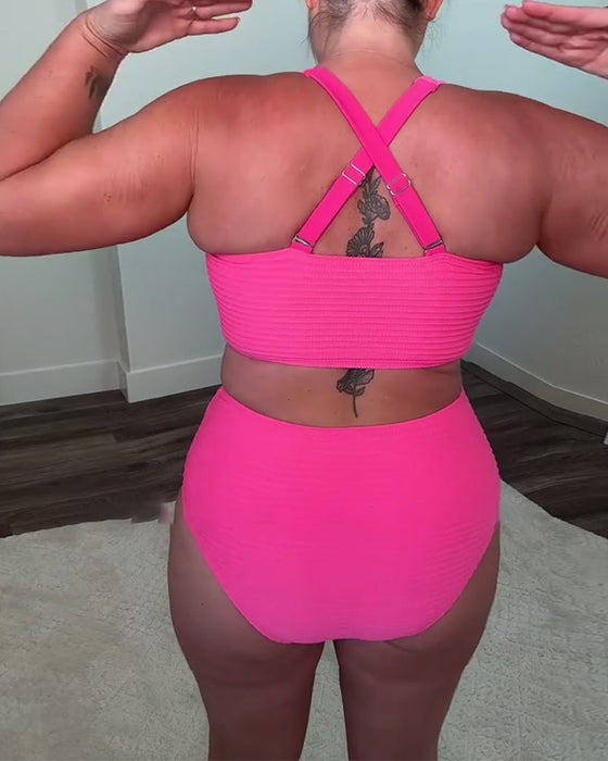 Bikinibroekje in effen kleur, casual, driehoekig