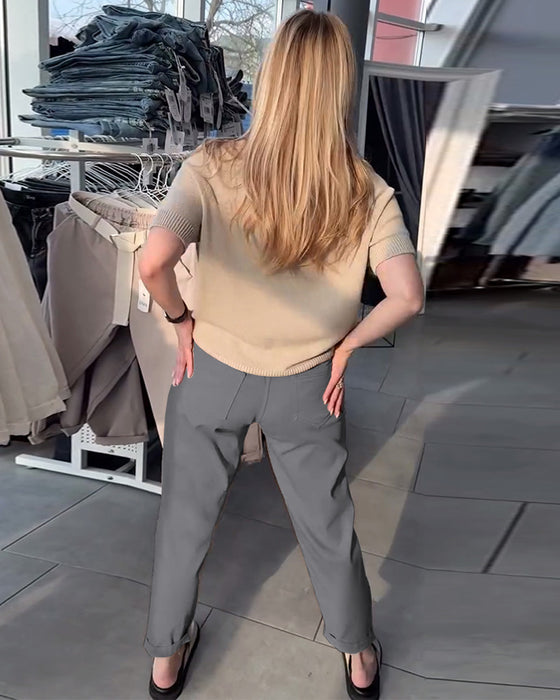 Broek Effen Casual Recht