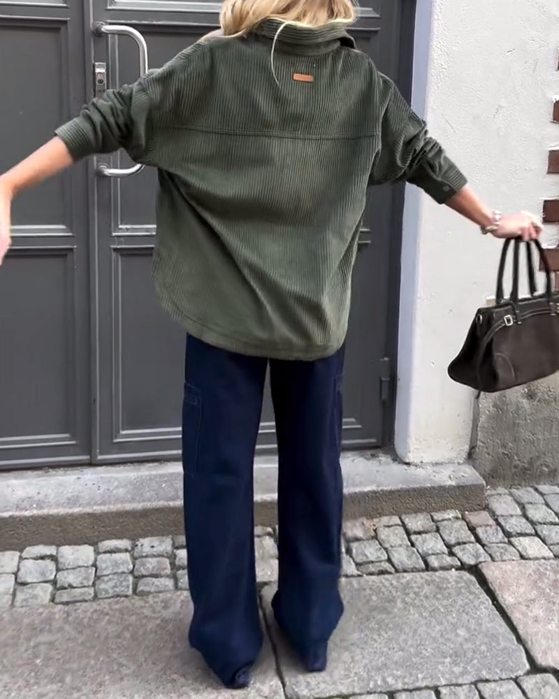 Stijlvolle Langmouwige Blouse Met Kraag